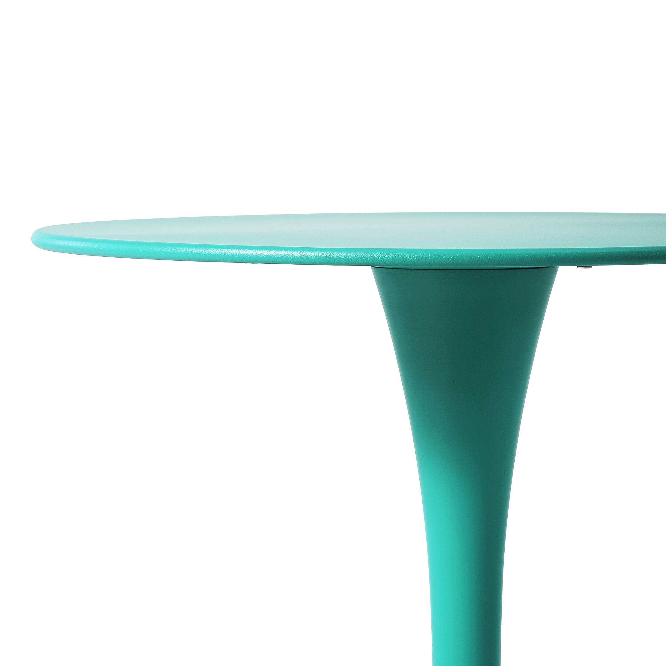 Back. WestinTrends - WestinTrends Playa 23.5" Round Outdoor Indoor Metal Cocktail Dining Table - Turquoise.