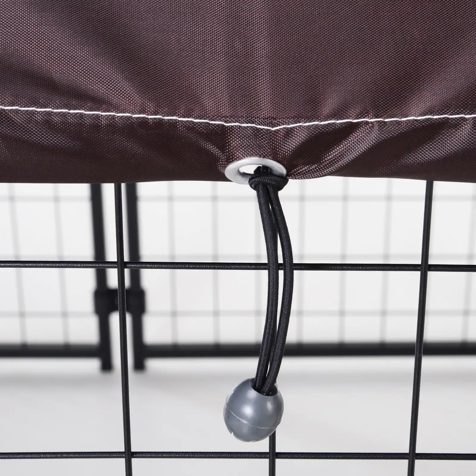 Alt View 4. Pawhut - 4.6'x4.6'x5' Outdoor Dog Kennel, Welded Wire Heavy Duty Run, Waterproof/UV Cover, S&M Dogs.