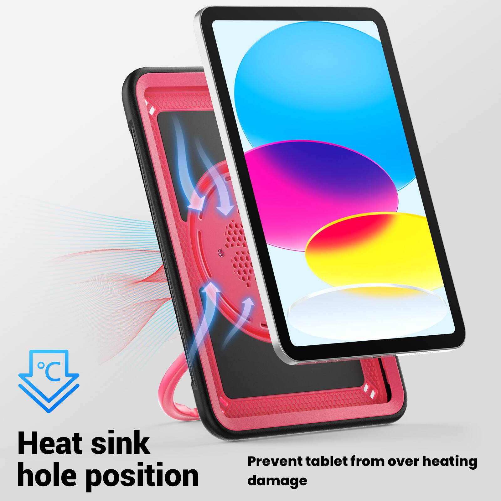 Heat sink hole position  
Prevent tablet from over heating damage