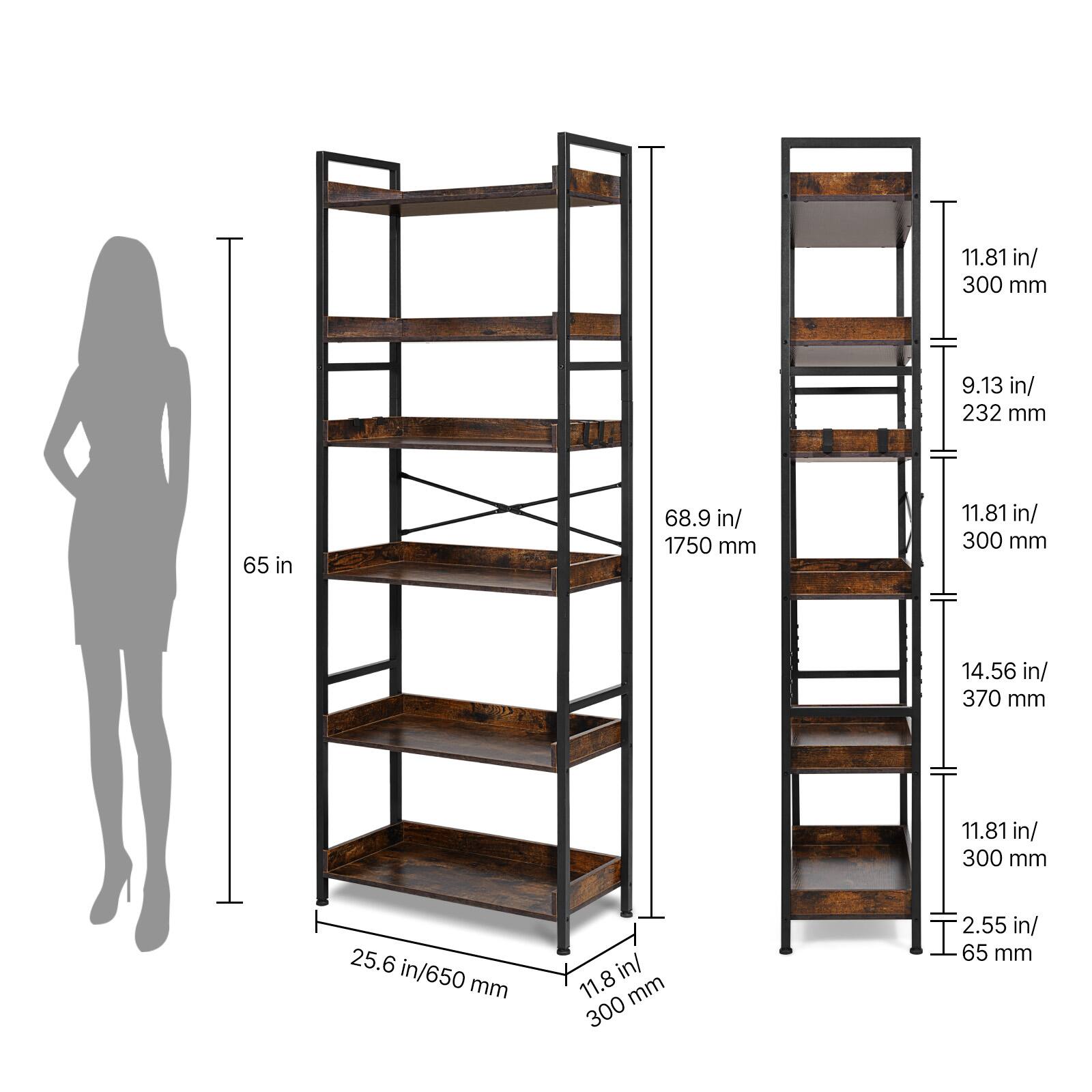 11.81 in/ 300 mm  
9.13 in/ 232 mm  
65 in  
68.9 in/ 1750 mm  
11.81 in/ 300 mm  
14.56 in/ 370 mm  
11.81 in/ 300 mm  
25.6 in/ 650 mm  
2.55 in/ 65 mm