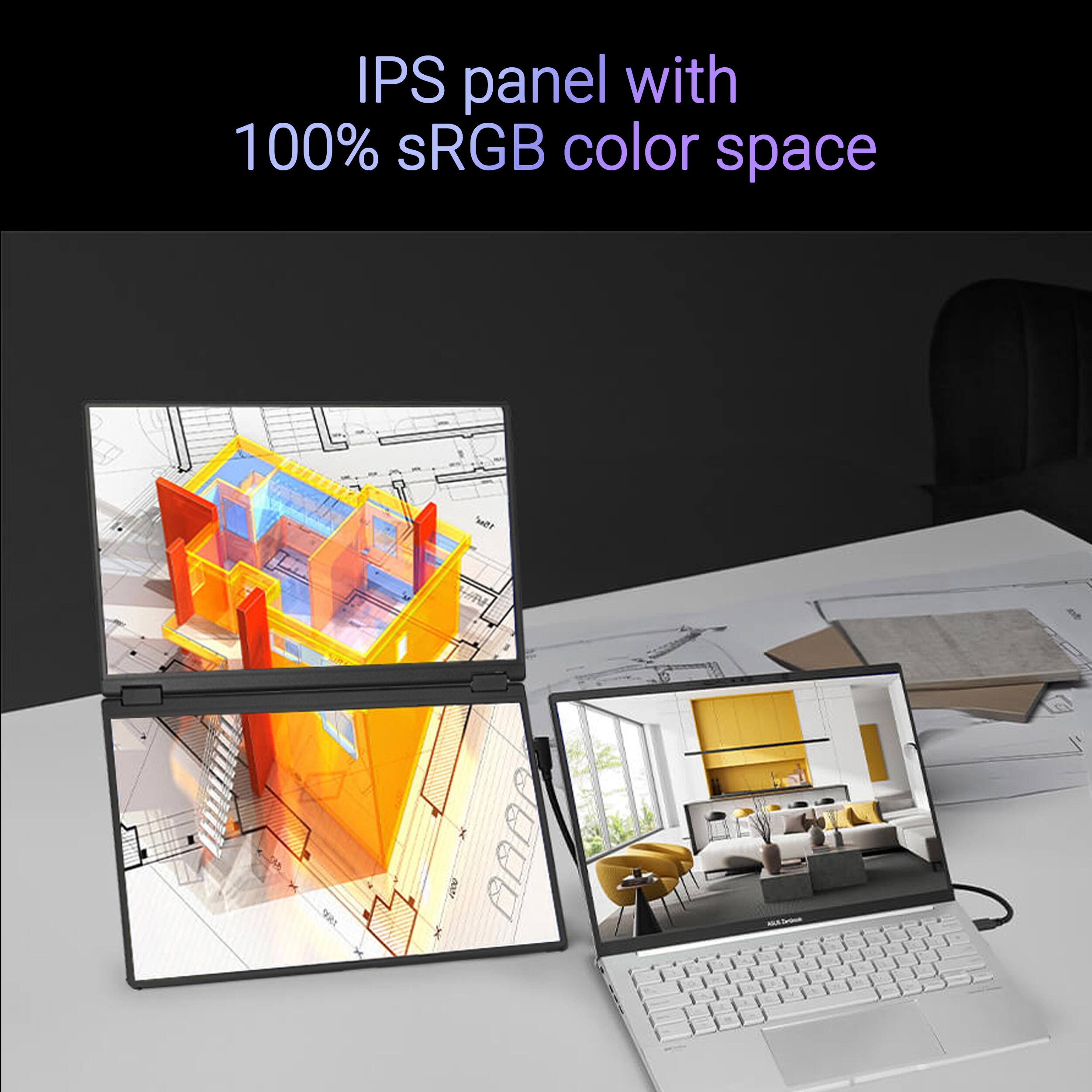 IPS panel with 100% sRGB color space