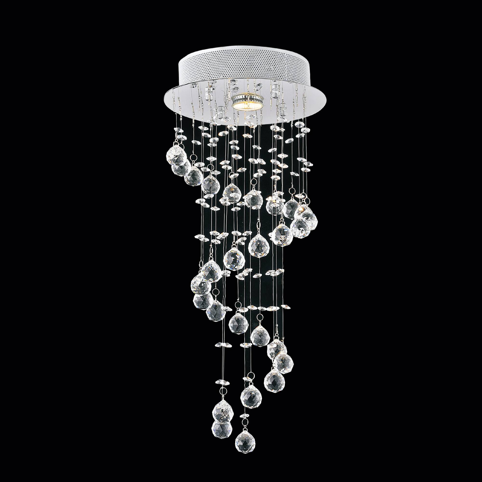 Angle. CWI Lighting - Spiral 1 Light Flush Mount With Chrome Finish - Chrome.