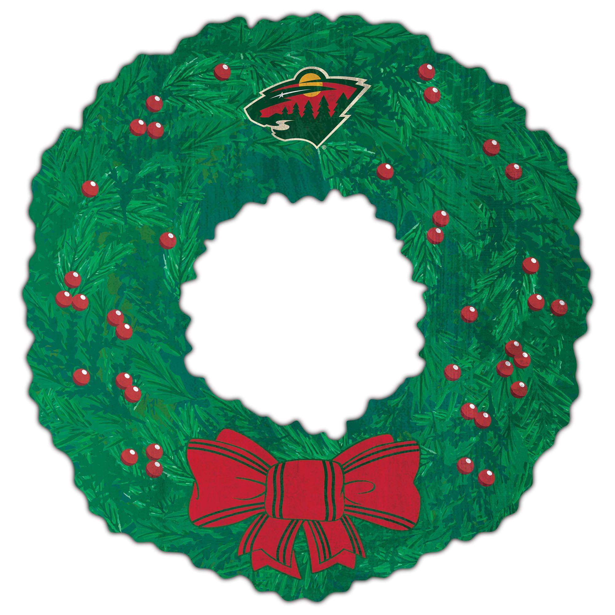 Front. Fan Creations - Minnesota Wild 16'' Team Wreath Sign - Green.