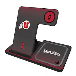 Keyscaper - Utah Utes Linen Print 3-in-1 Charging Station - Black