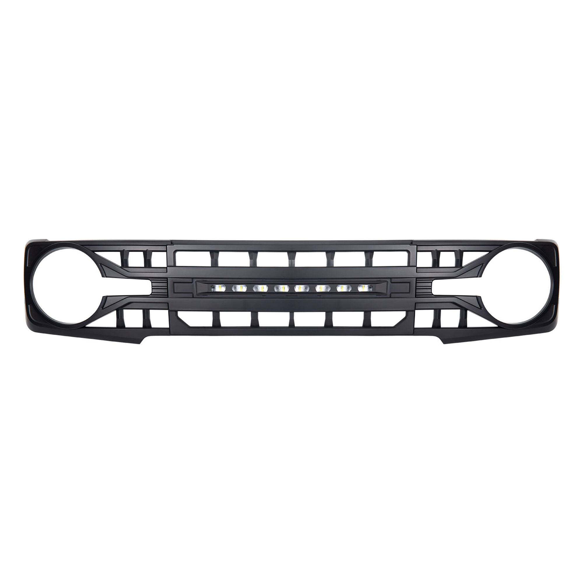 Alt View 7. AMERICAN MODIFIED - AMERICAN MODIFIED Armor Grille for 2021-2024 Ford Bronco with Off-Road Lights - Matte Black.