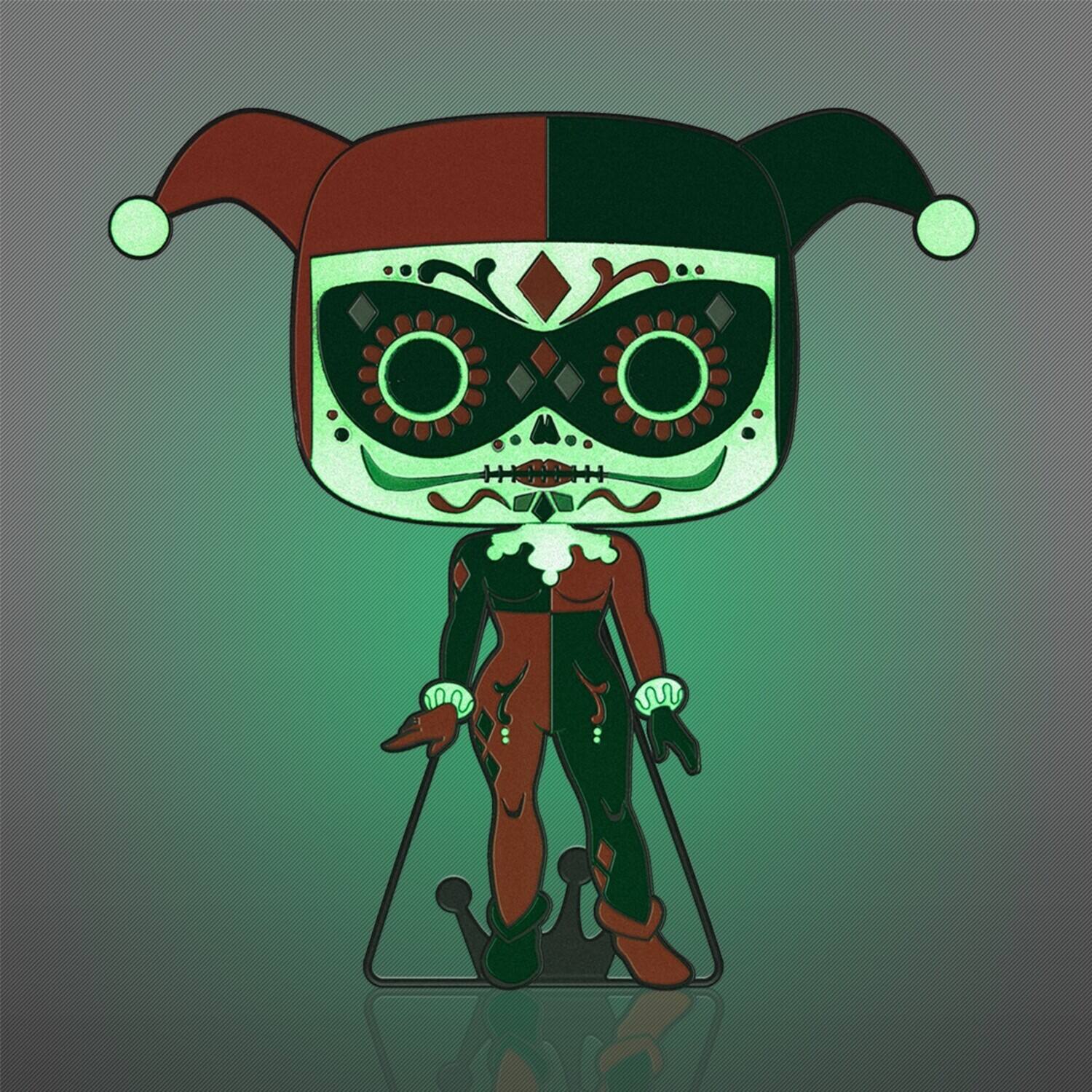 Alt View 3. Funko - FUNKO POP! PINS: DC Comics Day of the Dead - Harley Quinn   - APPAREL - Multicolor.