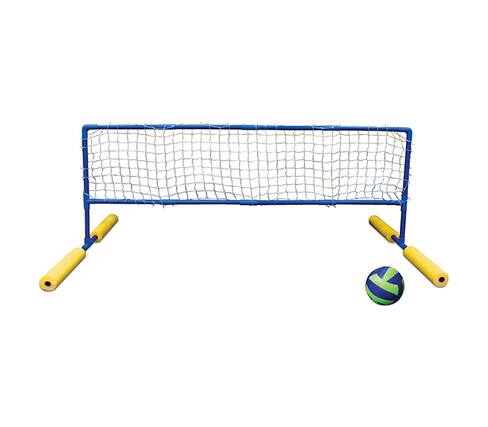 Front. Swim Central - 70" Blue and Yellow Super Water or Swimming Pool Volleyball Net and Ball - Blue.