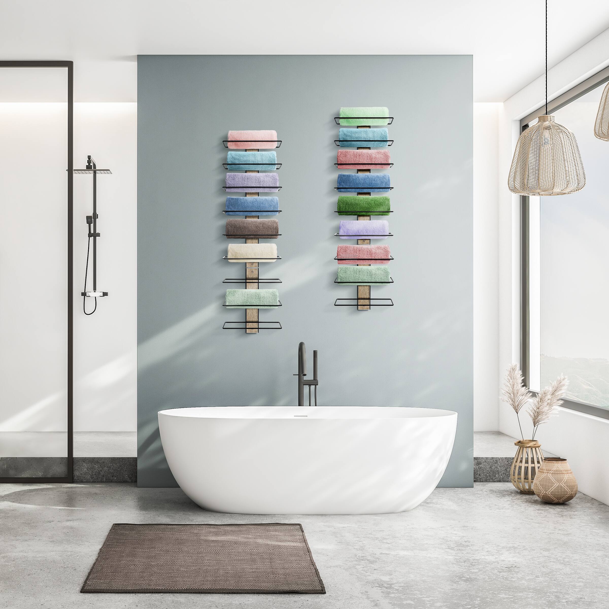 Alt View 3. Sorbus - Sorbus Wall Mounted Wine Rack for 9 Wine Bottles, Wood Wine Rack Wall Mounted for Wine Bottles, Decorative Wine Racks - Mahogany.