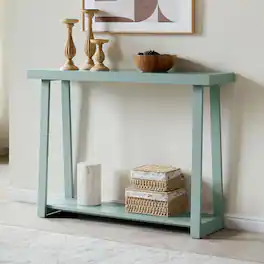 Kings Brand Furniture - Emma Narrow Console Table with Lower Shelf - Light/Pastel Blue 451
