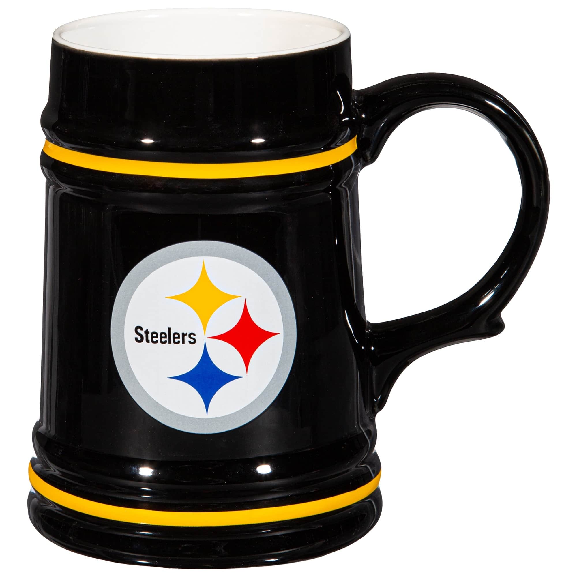 Front. Evergreen Enterprises - Pittsburgh Steelers 24oz. Ceramic Stein Cup with Gift Box - Multicolor.