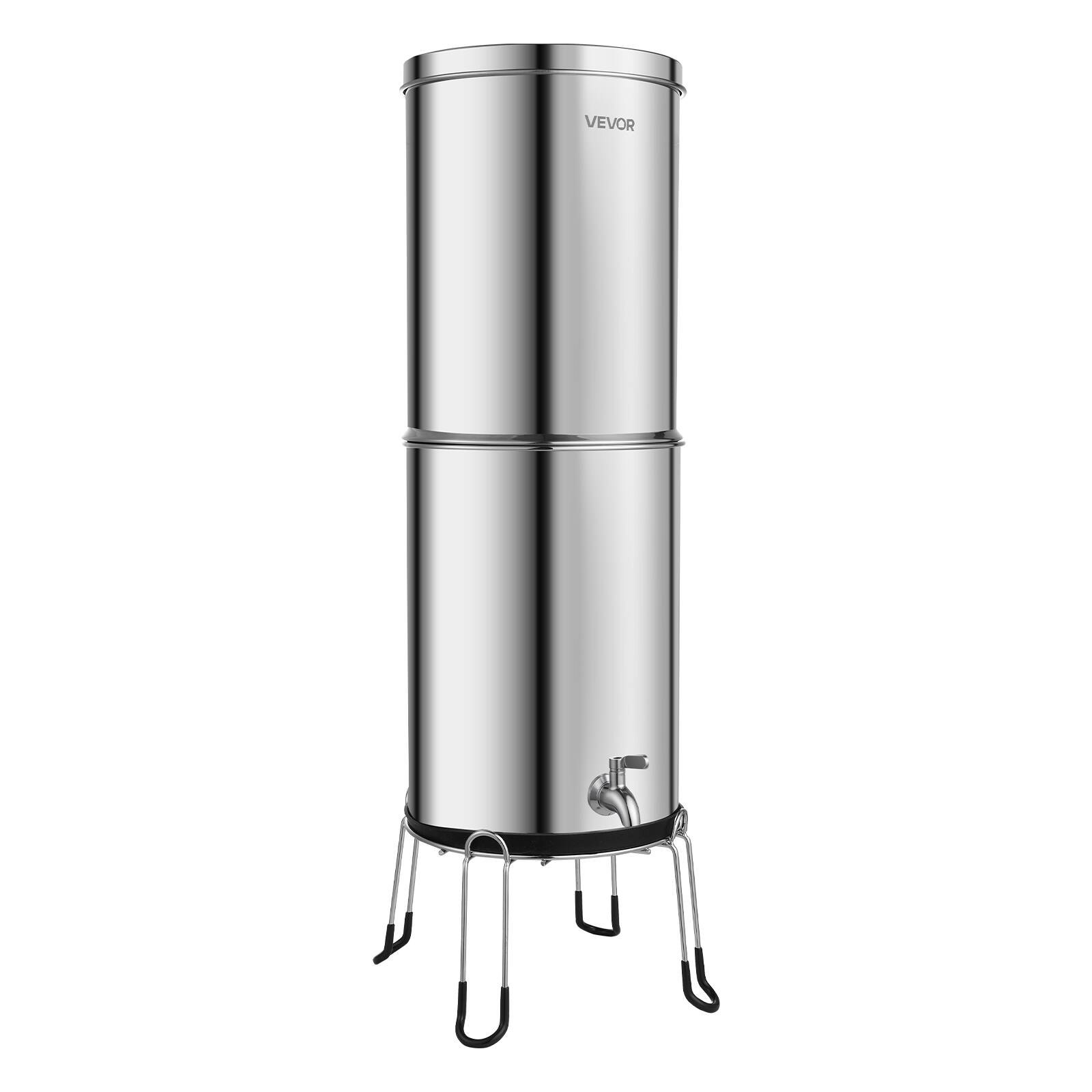 Alt View 5. VEVOR - Gravity-fed Water Filter System,3.25G 304 Stainless-Steel Countertop Water Filtration System, Reduces Lead and up to 99% - Silver.