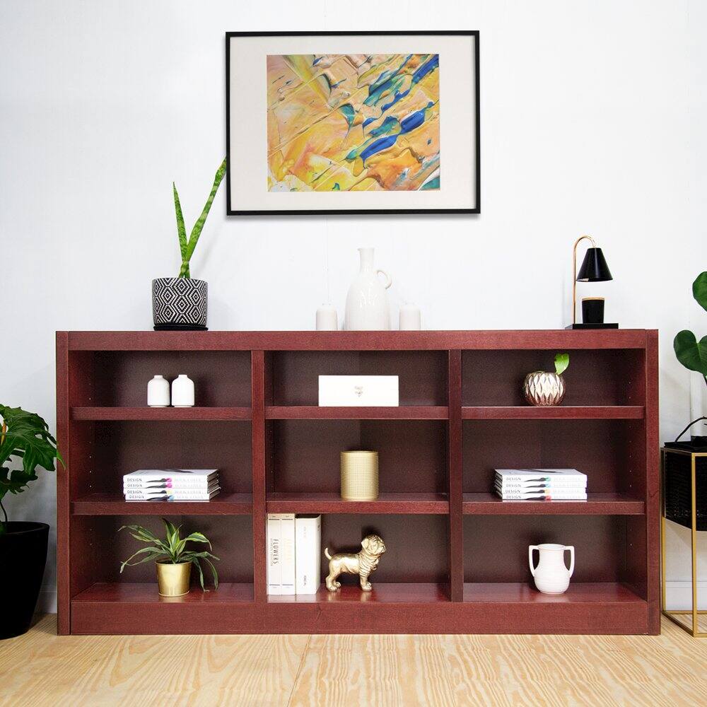 Angle. Concepts in Wood - 72 x 36 Wall Storage Unit Cherry Finish - Red.