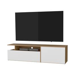 Spaco - 63-Inch TV Stand for 60" TVs with Drop Down Door, Hinged Door, Open Shelves, Built In Cable Management System - Multicolor