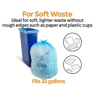 For Soft Waste  
Ideal for soft, lighter waste without rough edges such as paper and plastic cups  
Fits 33 gallons