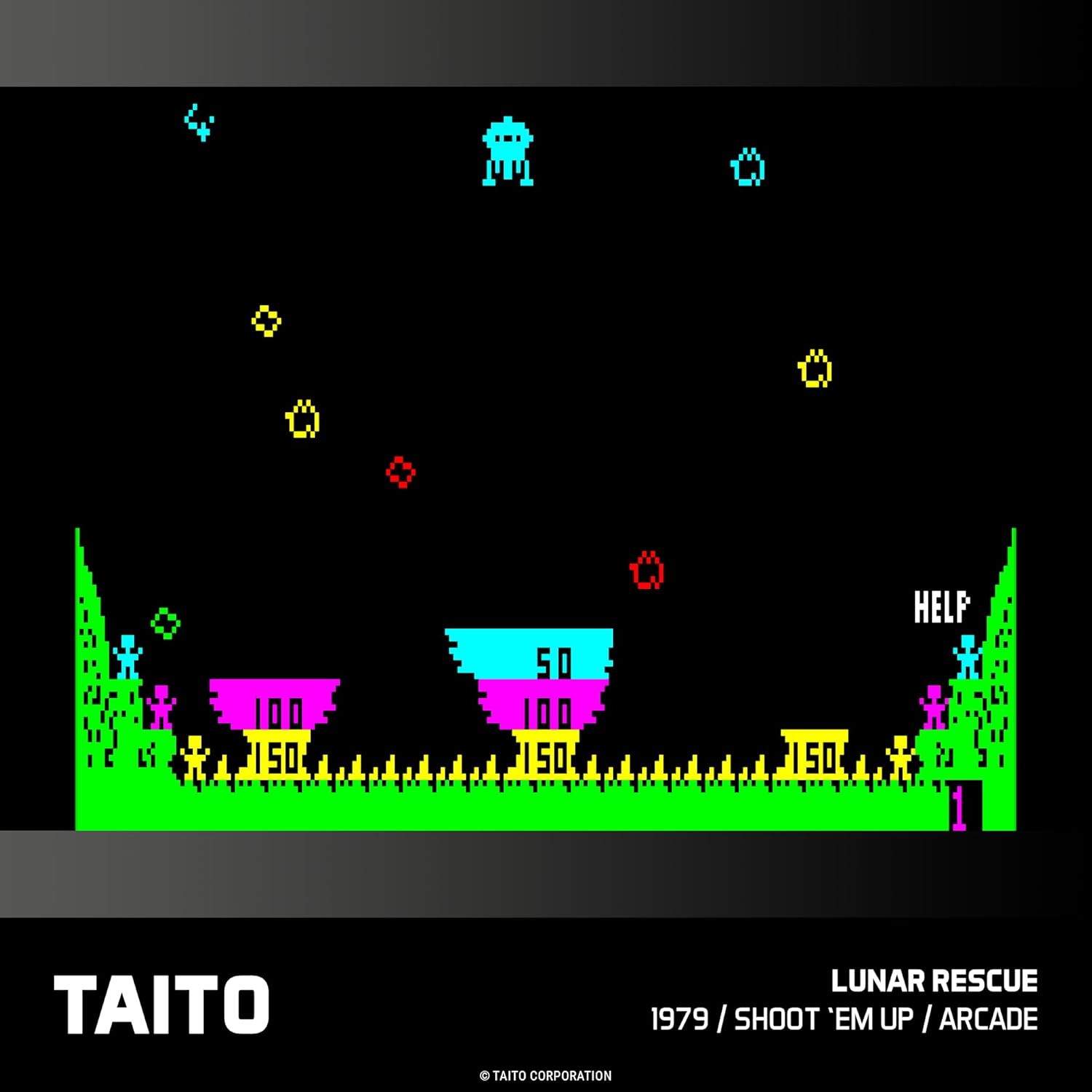 100 150 50 S 100 150 150 HELP TAITO LUNAR RESCUE 1979 I SHOOT 'EM UP I ARCADE  TAITO CORPORATION