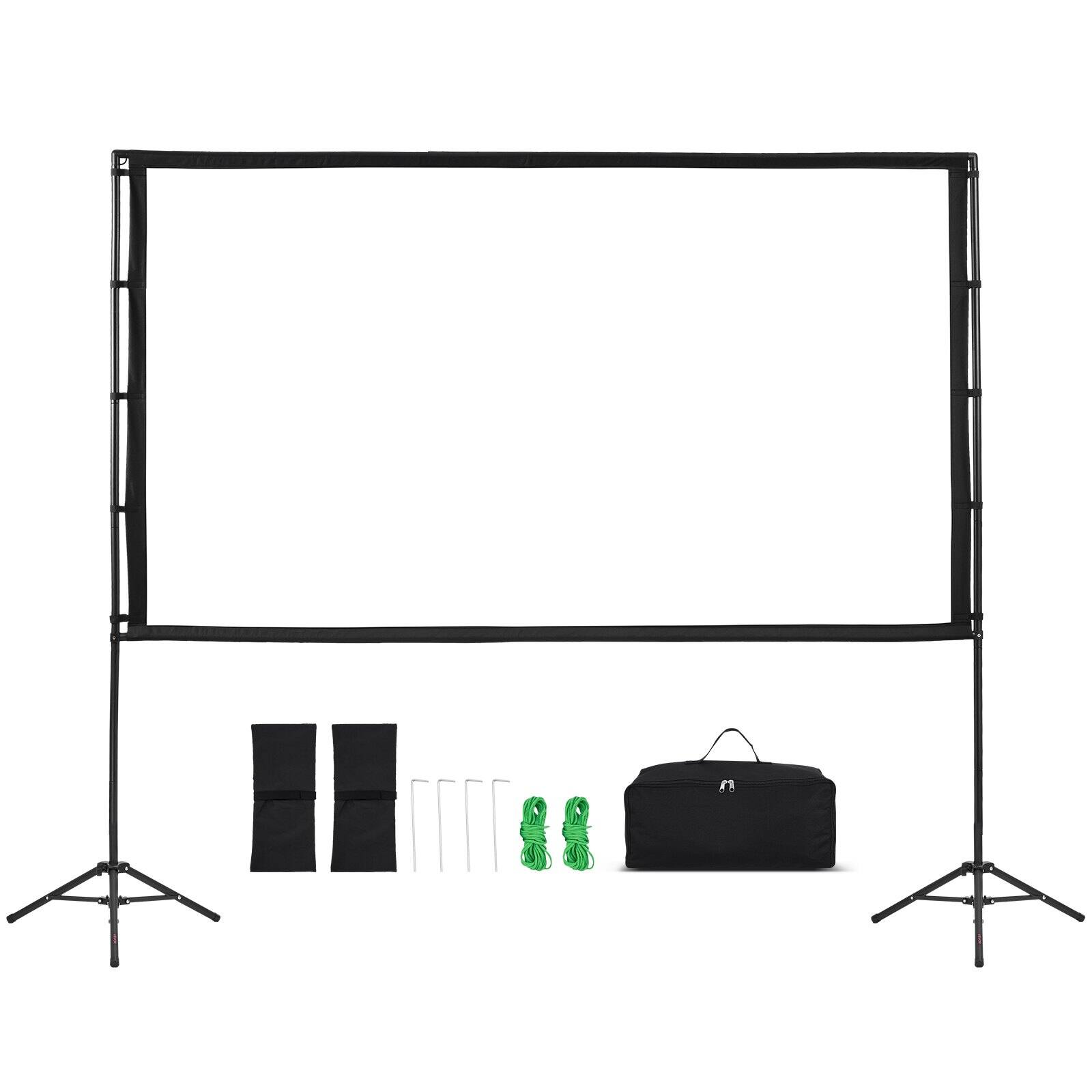 Alt View 8. Glintex - 100" Projector Screen 16:9 4K HD Portable Dual Tripod 160° Wide Angle.