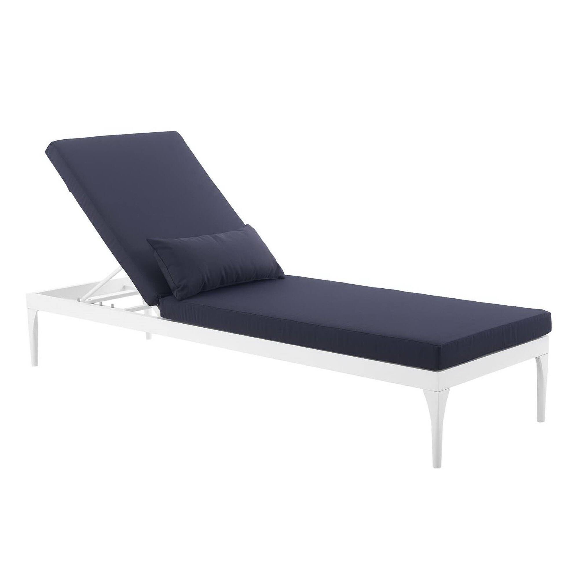 Left. Modway - Perspective Cushion Outdoor Patio Chaise Lounge Chair by Modway - White Navy.