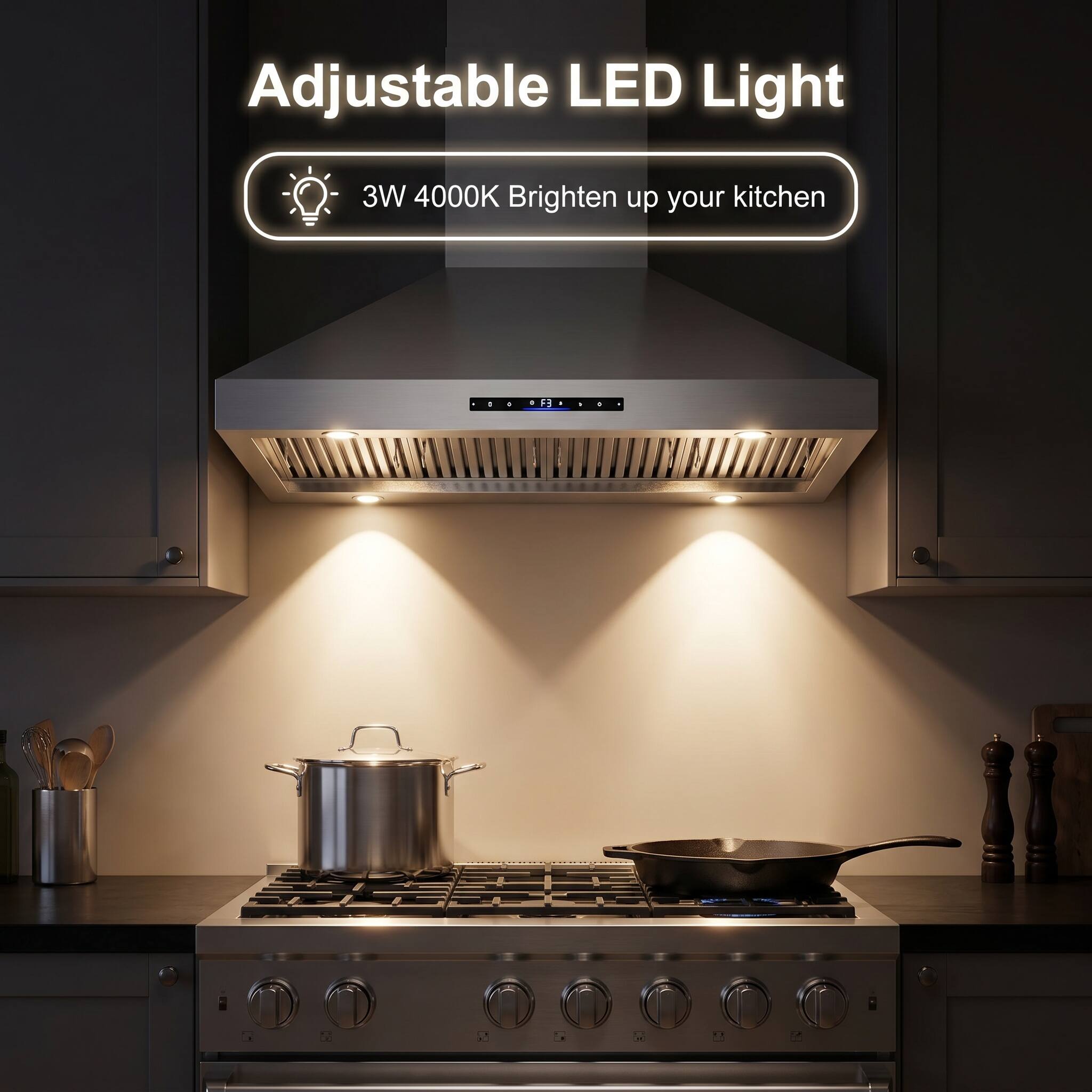 Adjustable LED Light  
3W 4000K Brighten up your kitchen