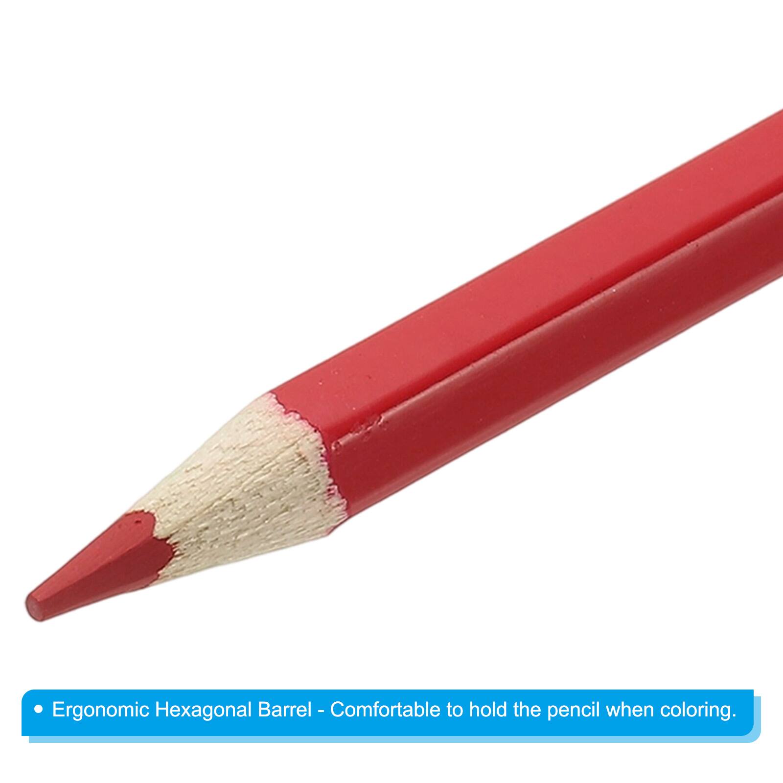 Ergonomic Hexagonal Barrel - Comfortable to hold the pencil when coloring.