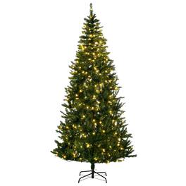 Homcom - Prelit Artificial Christmas Tree with 450 Warm White LED Lights and 1146 Branch Tips - Green