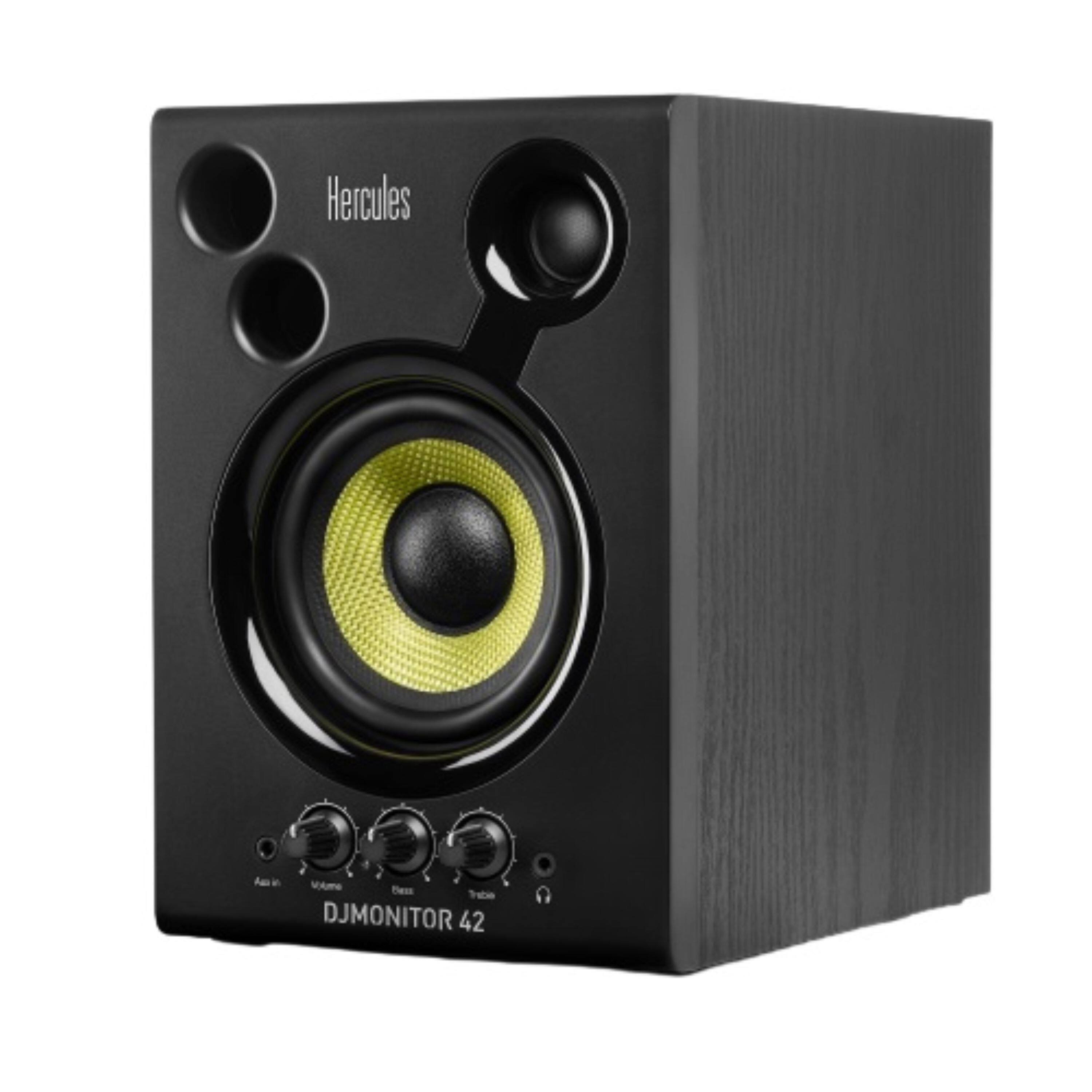 Back. Hercules - DJ Monitor 42 - 2 x 20 watts RMS Active Monitoring Speakers - Black.