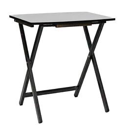 PJ Wood - 5 Pack XL Oversize Tray Table Set for Living Room or Kitchen - Black
