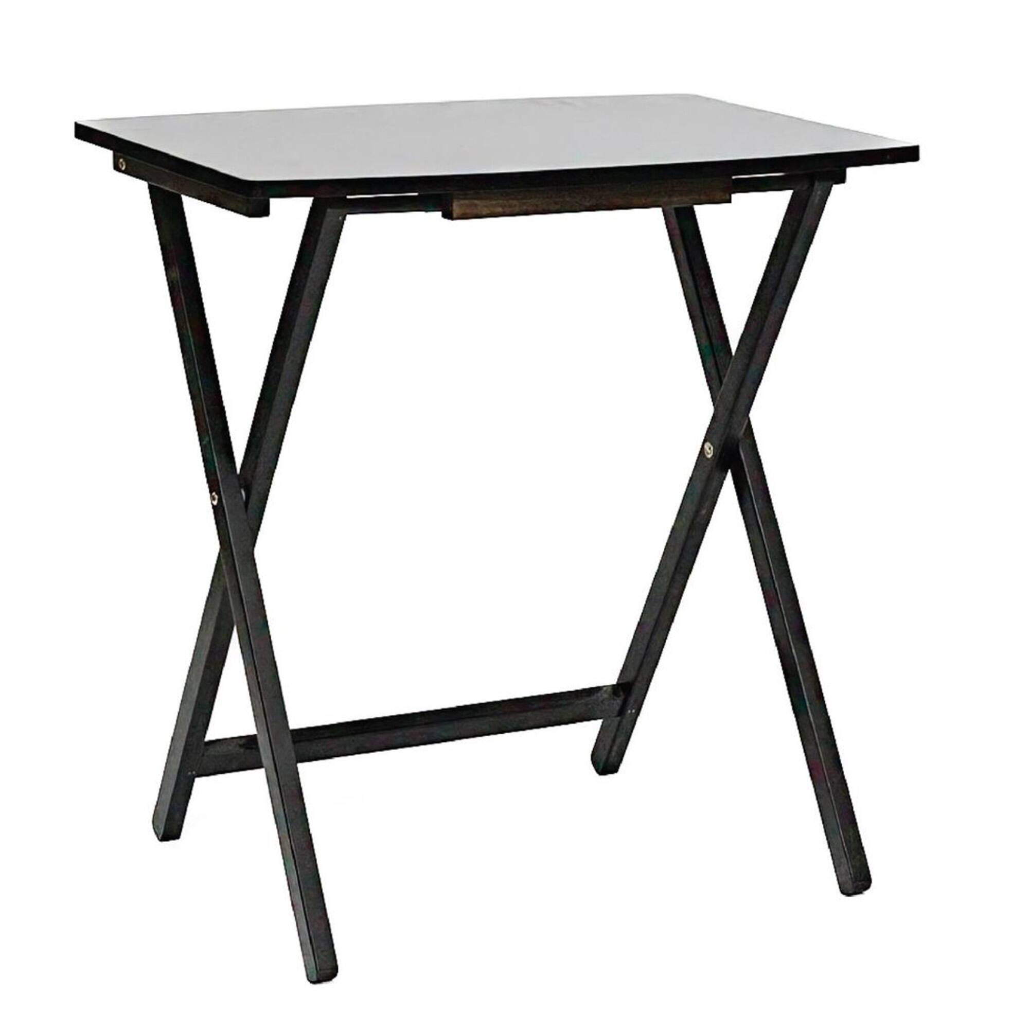 Front. PJ Wood - PJ Wood 5 Pack XL Oversize Tray Table Set for Living Room or Kitchen, Black - Black.