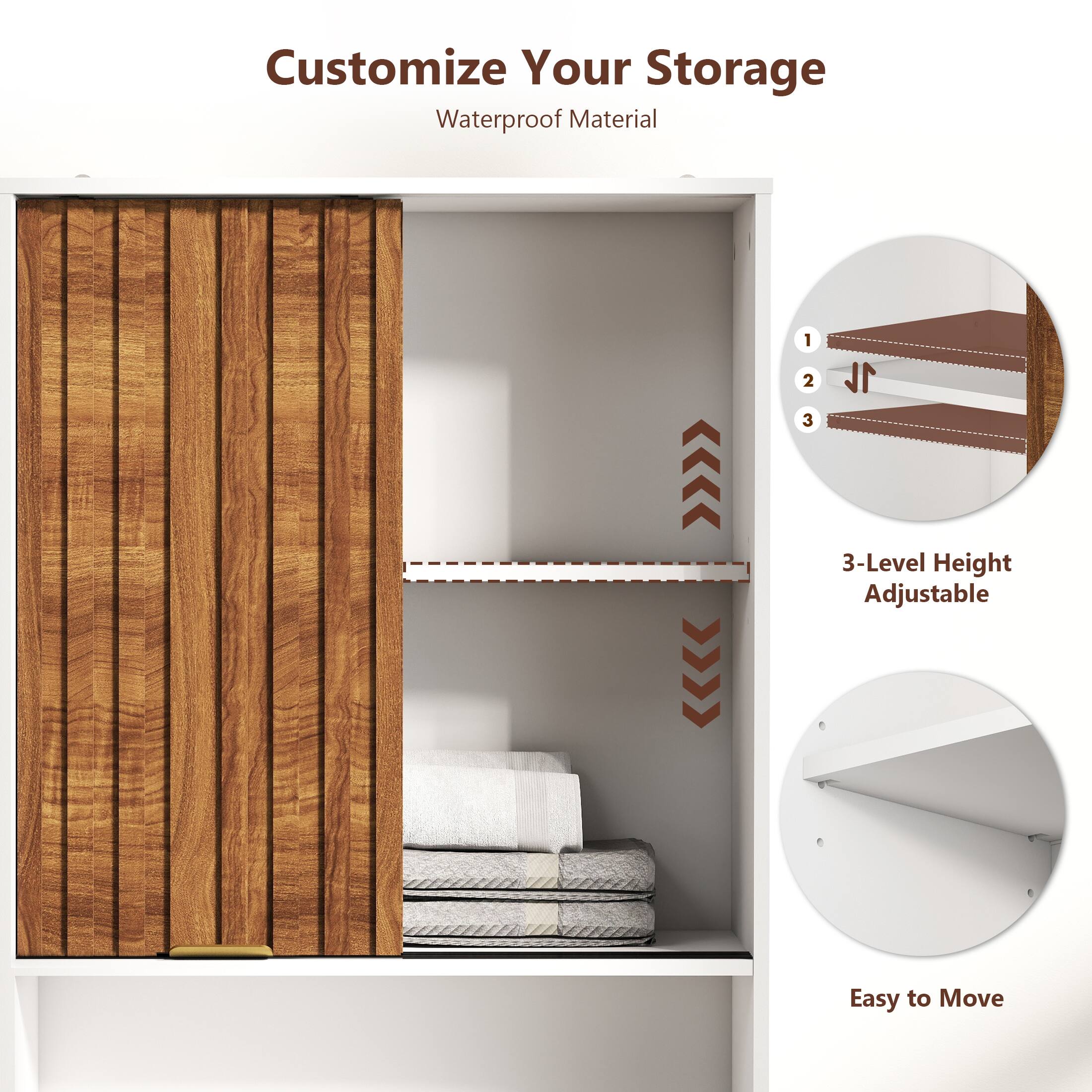 Customize Your Storage, Waterproof Material, 1, 3-Level Height Adjustable, Easy to Move