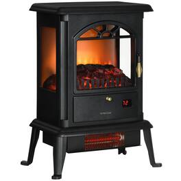 Resenkos - 23" Electric Infrared Fireplace Stove, Freestanding Fire Place Heater with Realistic Log Flame - Black