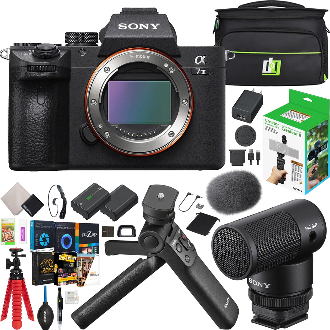 Sony a7 III Mirrorless Full Frame Body ACCVC2 Vlogger Tripod