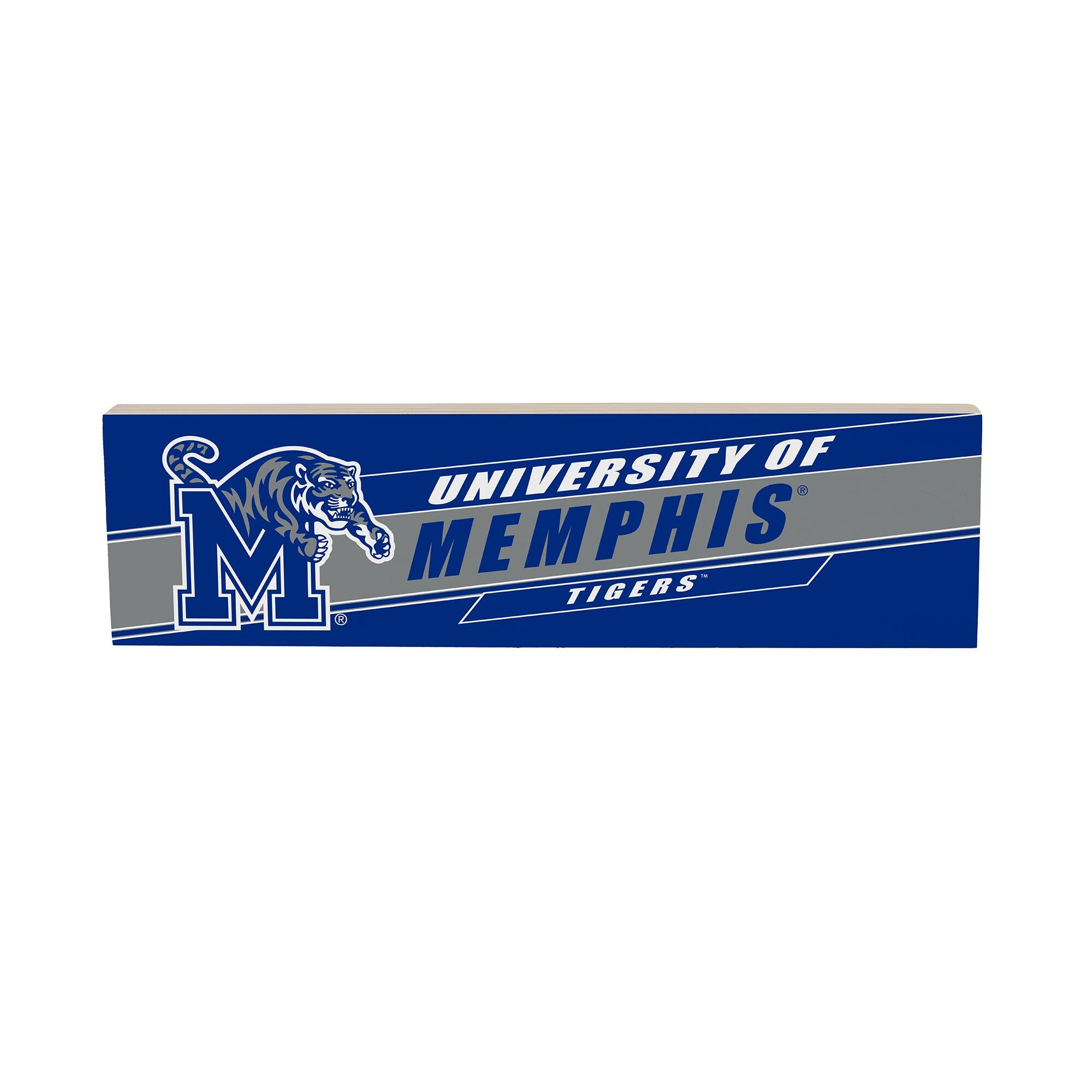 Memphis Tigers 5" x 18" Shadow Logo Wood Mantle Sign