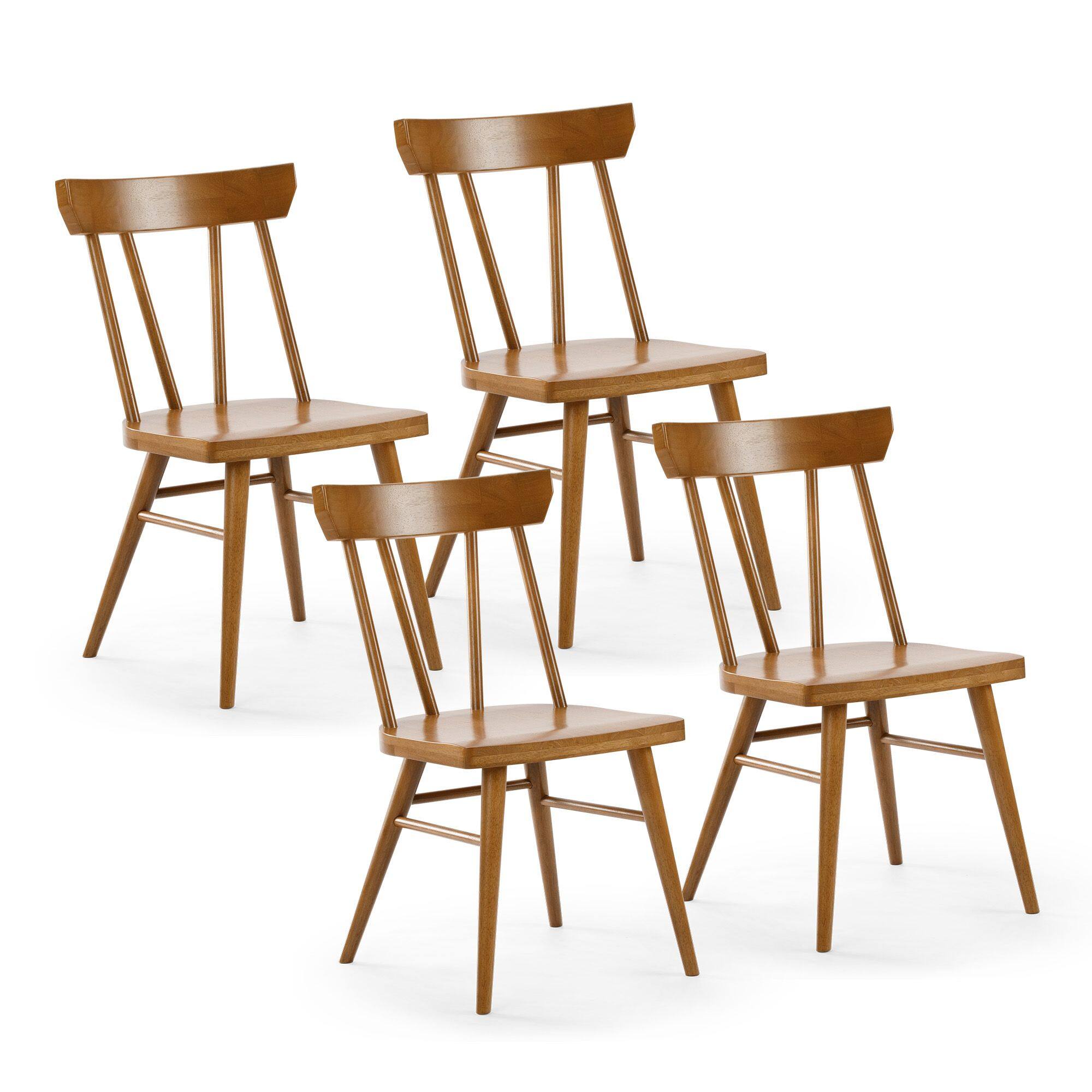 Alt View 1. Plank+Beam - Two 2-Packs of the Windsor Dining Chair- Pecan - Pecan.