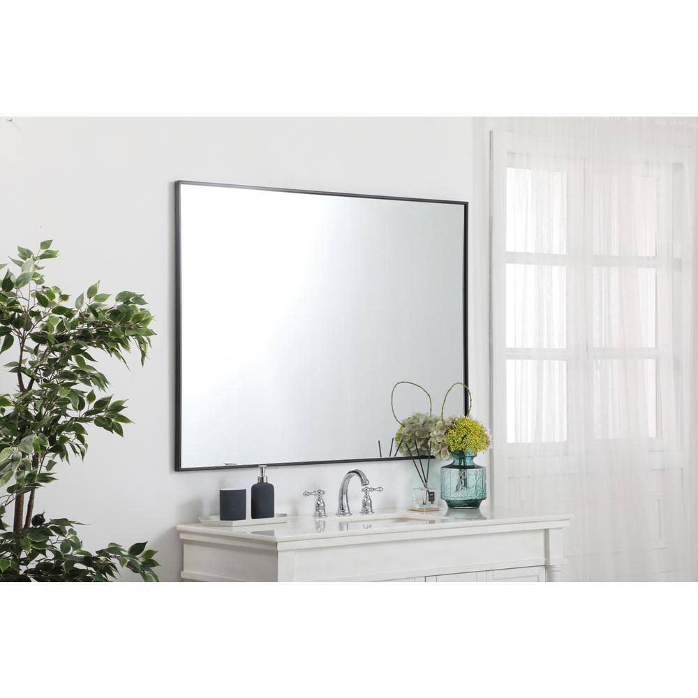 Alt View 3. Elegant Decor - Metal frame rectangle mirror 36 inch in Black - Black.