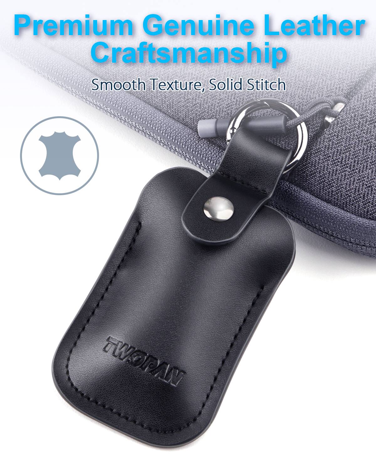 Premium Genuine Leather Craftsmanship  
Smooth Texture, Solid Stitch  
TWOPAN