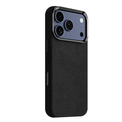Front. SaharaCase - Apple iPhone 17 Pro Max Suede Leather Case | Premium Suede Finish | Smooth Grip | Precise Cutouts - Black.