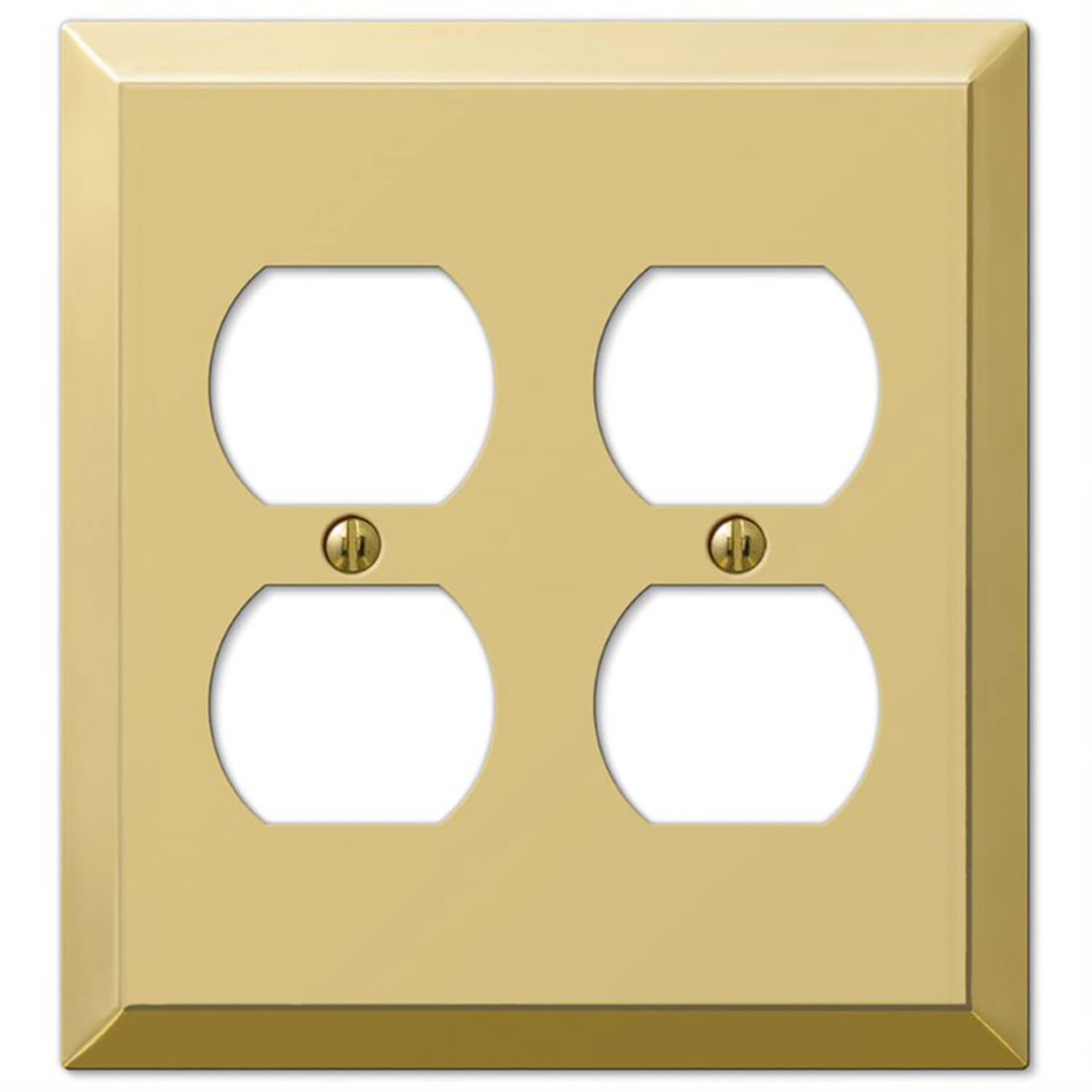 Angle. AMERELLE - Amerelle Century Polished Brass 2 gang Stamped Steel Duplex Wall Plate 1 pk - Brass.