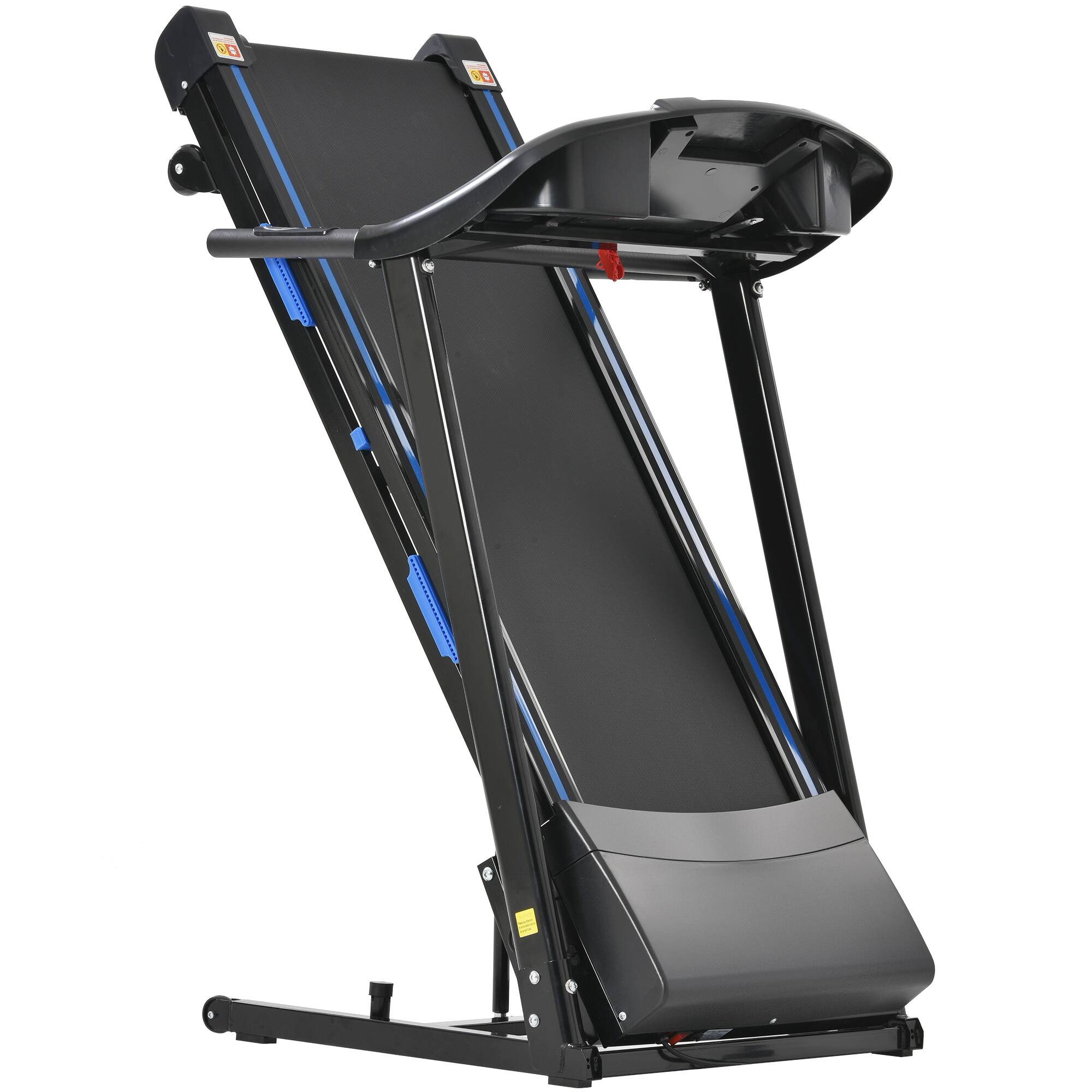 Back. Chateau Abodes - Treadmills for Home, 3.5HP Electric Folding Treadmill with Automatic Incline, Double Deck Shock Absorption - Black.