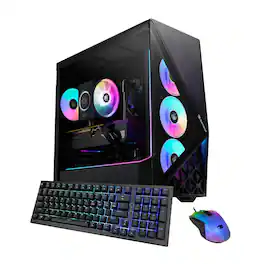 iBUYPOWER - Slate Gaming Desktop PC Intel Core Ultra 5 225F 2025 INTEL Arc B570 10GB 16GB DDR5 RGB 1TB NVMe SSD Storage - Black