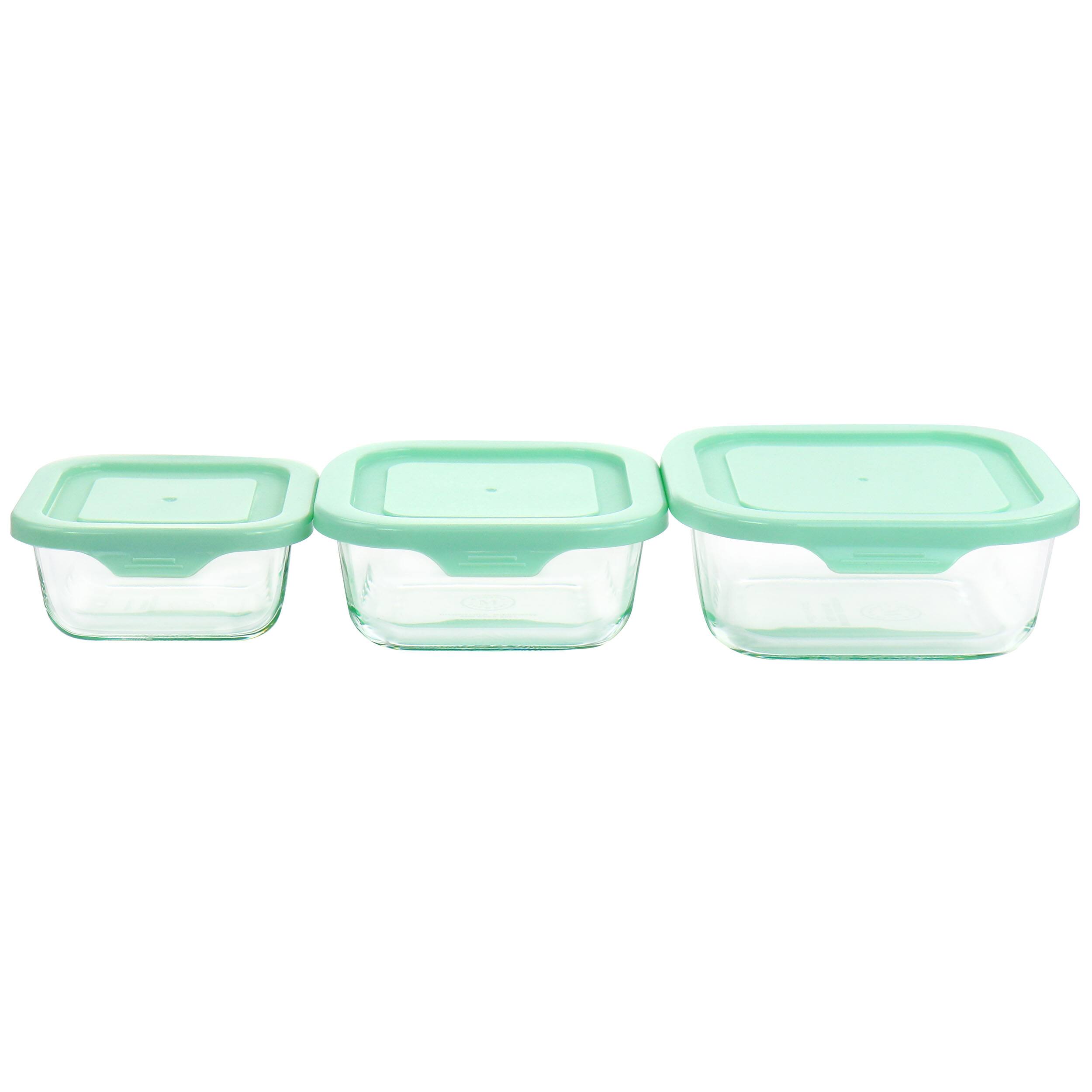 Left. Martha Stewart - Martha Stewart 6 Piece Glass Storage Containers with Lids in Mint - Mint.
