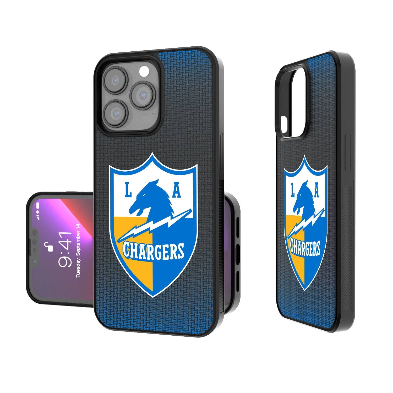 Keyscaper - NFL - Los Angeles Chargers Linen Logo iPhone Bump Case - 15 Plus - Black price history on PriceWatchPro