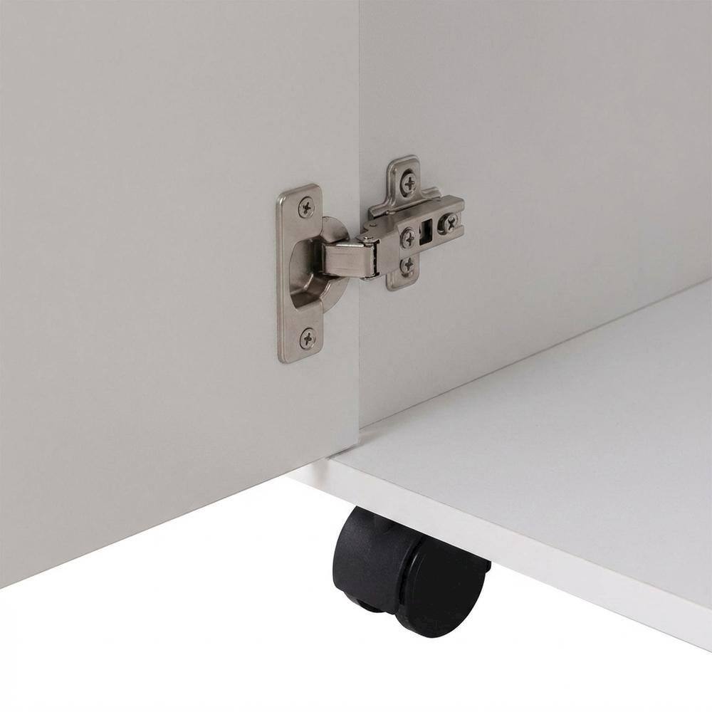 Alt View 1. FurniFact - White Office Storage Cabinet With Drawers - White.