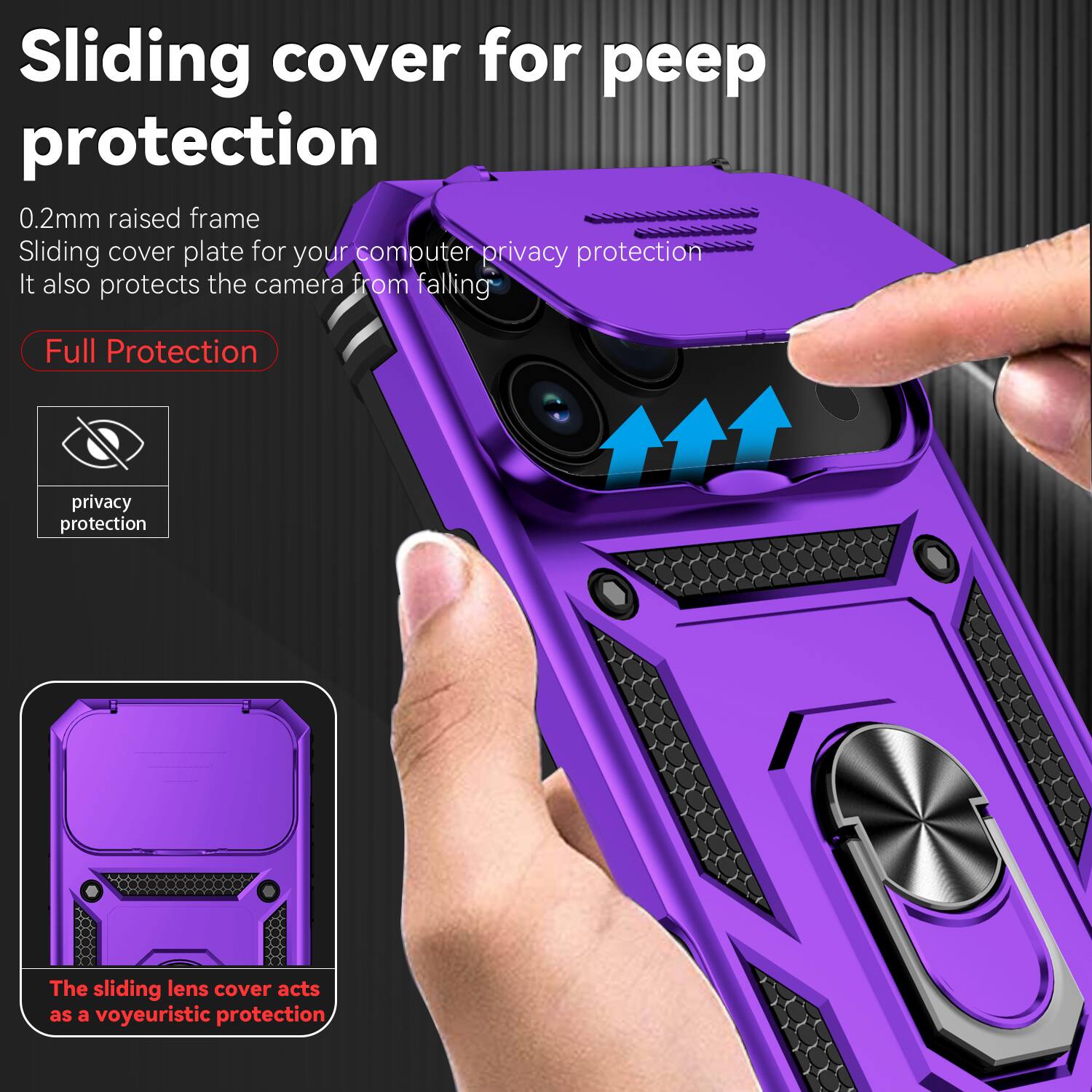 Sliding cover for peep protection

0.2mm raised frame
Sliding cover plate for your computer privacy protection
It also protects the camera from falling

Full Protection

privacy protection

The sliding lens cover acts as a voyeuristic protection