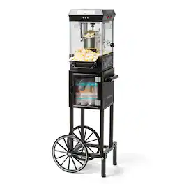 Nostalgia - 45-in. Vintage 2.5-oz. Popcorn Cart with 5-qt. Bowl - Black