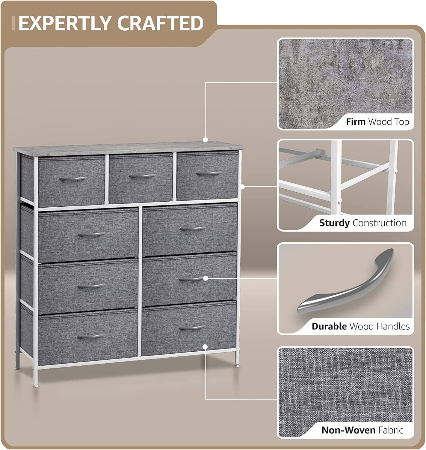 EXPERTLY CRAFTED

- Firm Wood Top
- Sturdy Construction
- Durable Wood Handles
- Non-Woven Fabric