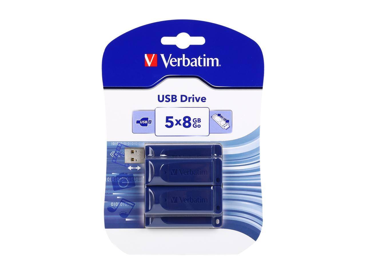 Verbatim  
USB Drive  
USB B  
5x8 GB Go  
Verbatim  
Verbatim