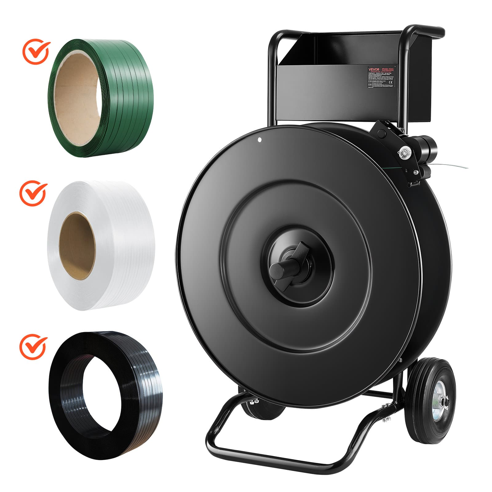 VEVOR - Banding Strapping Cart,Fit for PET / PP / Steel Strap Coils with 8 or 16 inches Core Size,Heavy Duty Strapping Dispenser - Black price history on PriceWatchPro