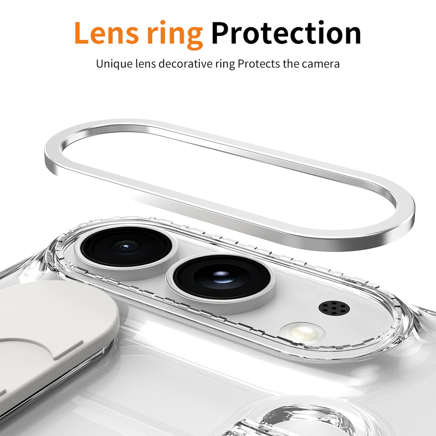 Lens ring Protection  
Unique lens decorative ring Protects the camera
