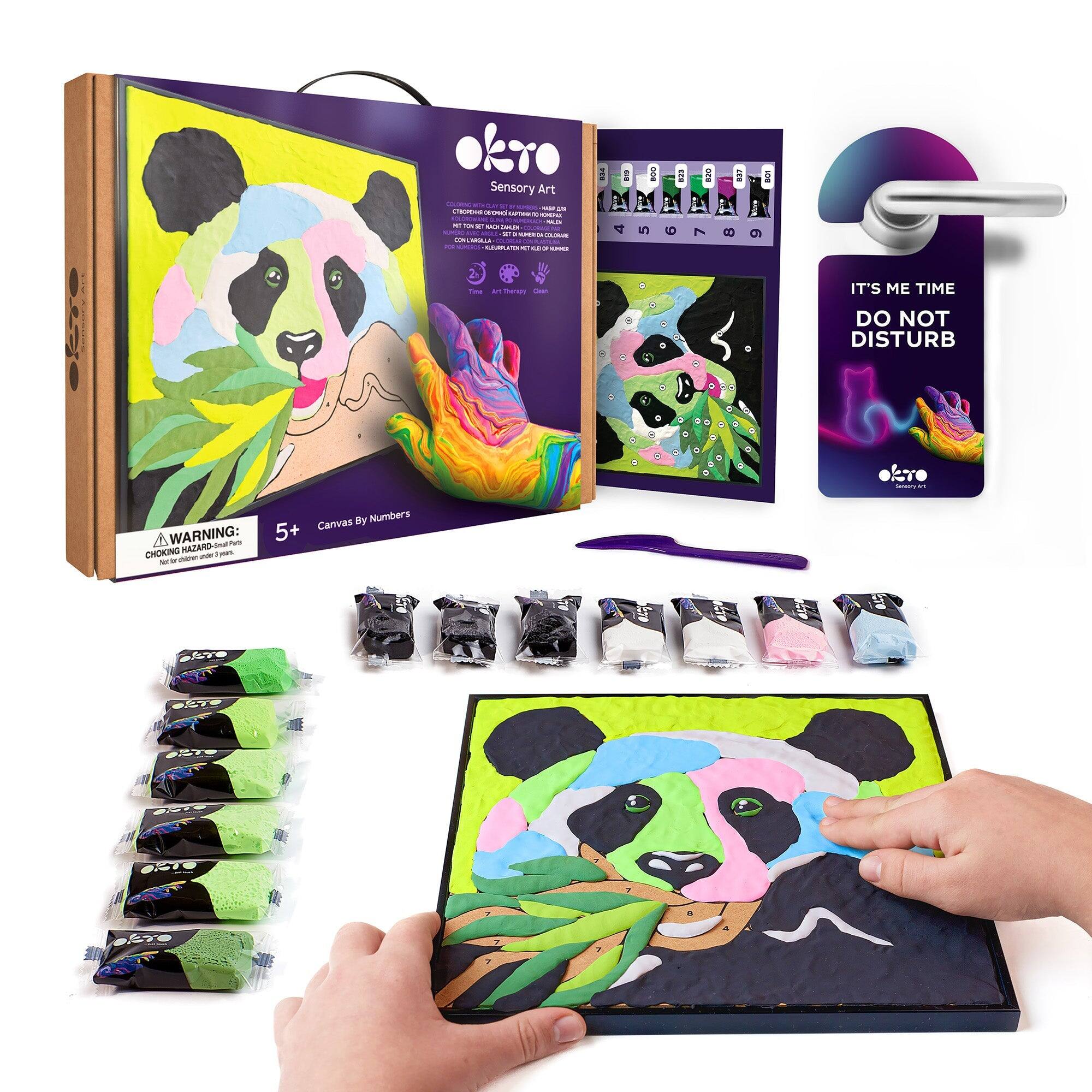 OKTO - Clay-by-Numbers Kit – “Panda” (11.4” x 11.4”)