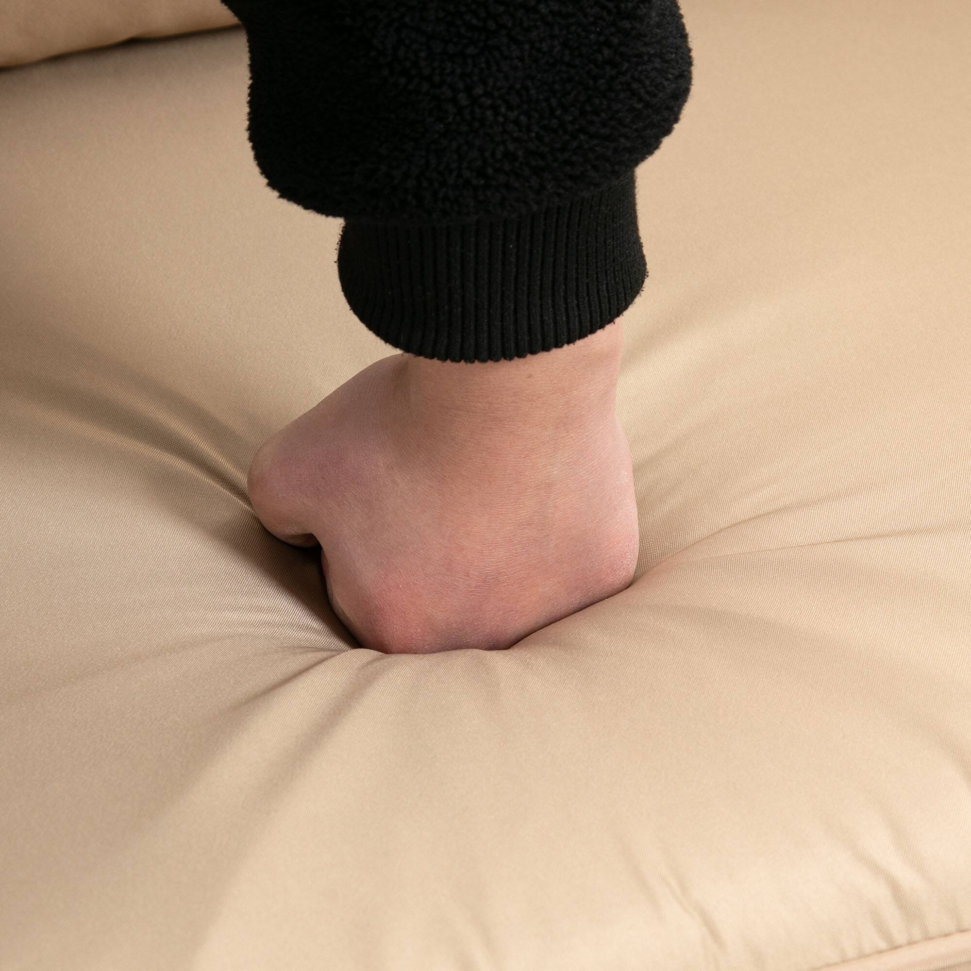 Alt View 5. Outsunny - Swing Glider Rocking Chair, Double Patio Bench, 2 Person Loveseat with Steel Frame, Cushions, Pillow Armrests - Khaki.