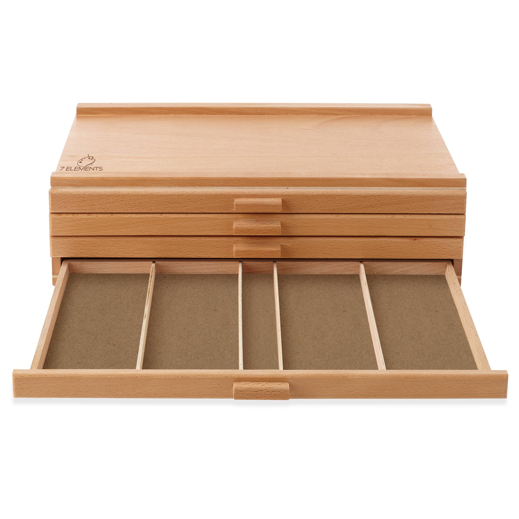 Alt View 2. 7 Elements - Multi Drawer Beechwood Artist Storage Supply Box - Natural.